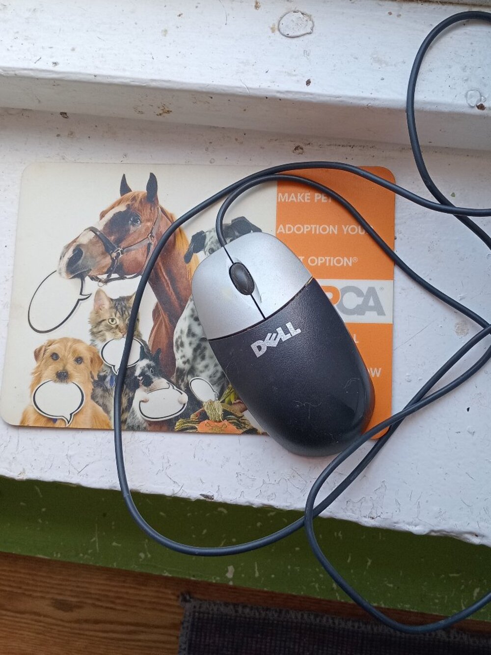 DELL COMPUTER KEYBOARD MOUSE S/N HCA62205182 DP/N 0C8639 & ASPCA MOUSEPAD